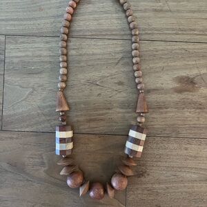 Vintage Wood Bead Necklace